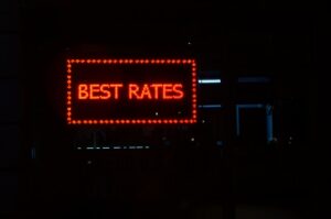 "Best rates" written